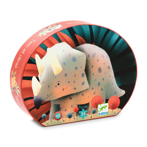 Djeco - Puzzle silhouette 24 pcs Théo le dino