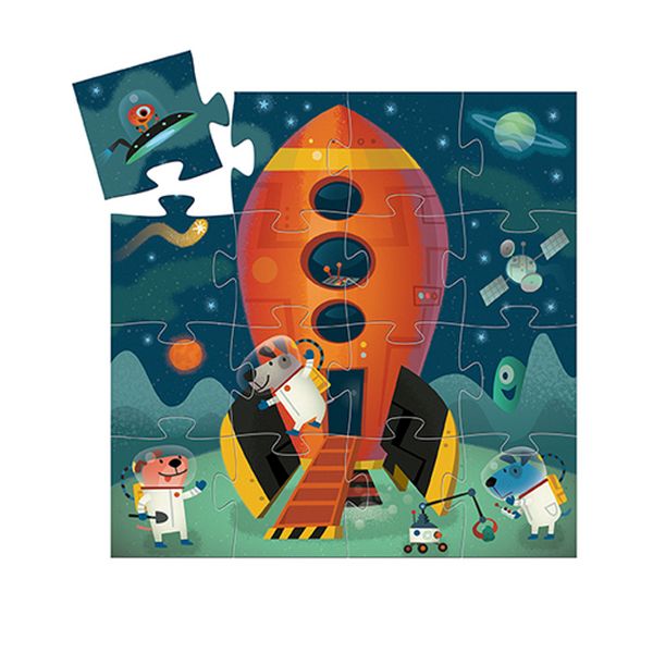 Djeco - Puzzle silhouette 16 pcs Navette spatiale