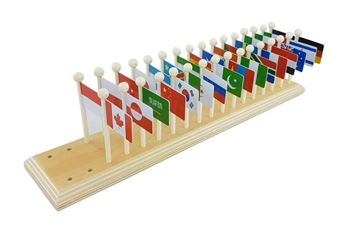 Carte du monde et drapeaux