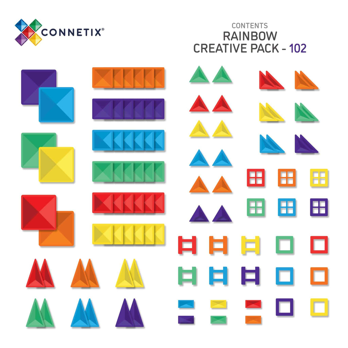 Connetix - Arc-En-Ciel Pack Créatif 102 pc