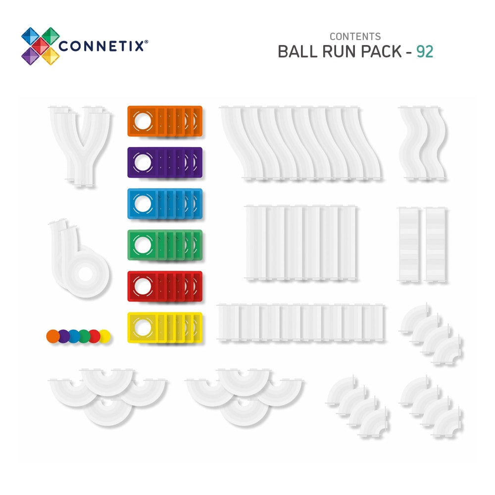 Connetix - Arc-En-Ciel Pack Parcours de billes 92 pc