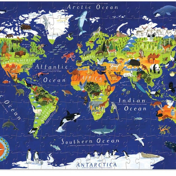 Crocodile Creek - Geography Puzzle 200 pc World Animals