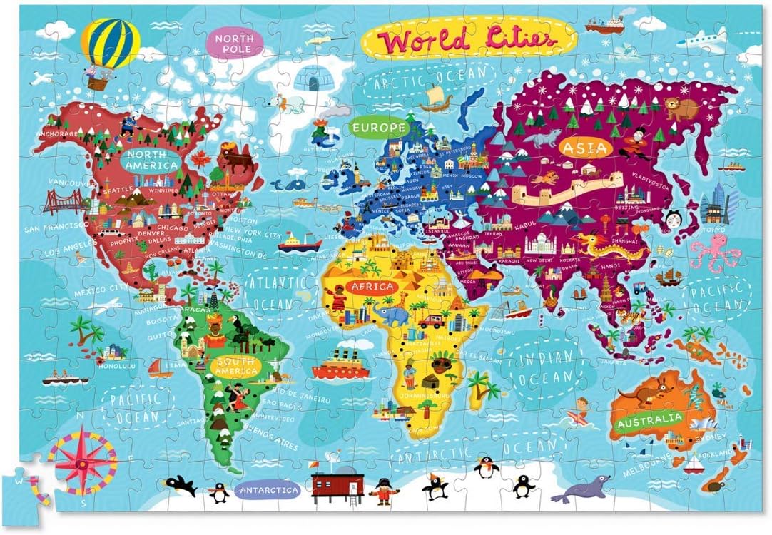 Crocodile Creek - Geography Puzzle 200 pc World Cities