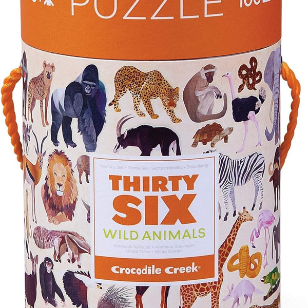 Crocodile Creek - Thirty-six animals Puzzle 100 pc Wild Animals