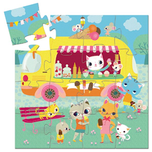 Djeco - Puzzle silhouette 16 pcs Le glacier