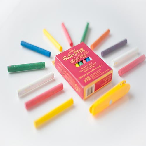 Jaq Jaq Bird - Crayons Butterstix 12 couleurs avec porte-craie