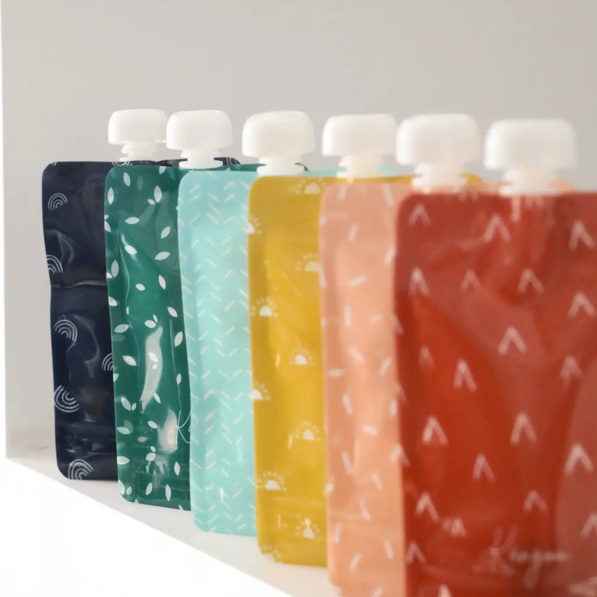 Kangoo & Cie - 6 pochettes gourdes réutilisables BOHO