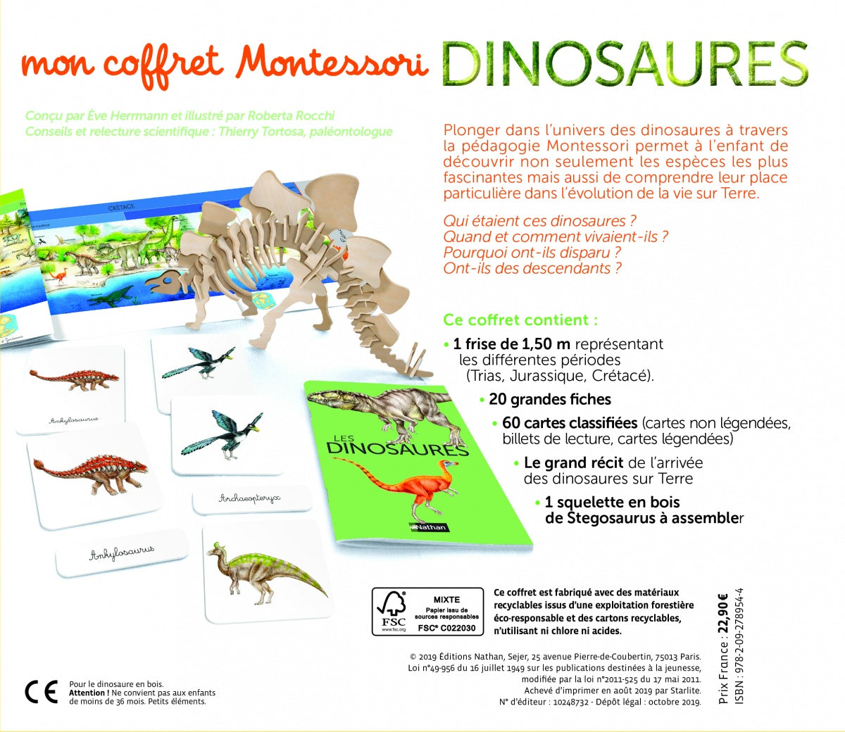 Nathan - Mon coffret Montessori Dinosaures
