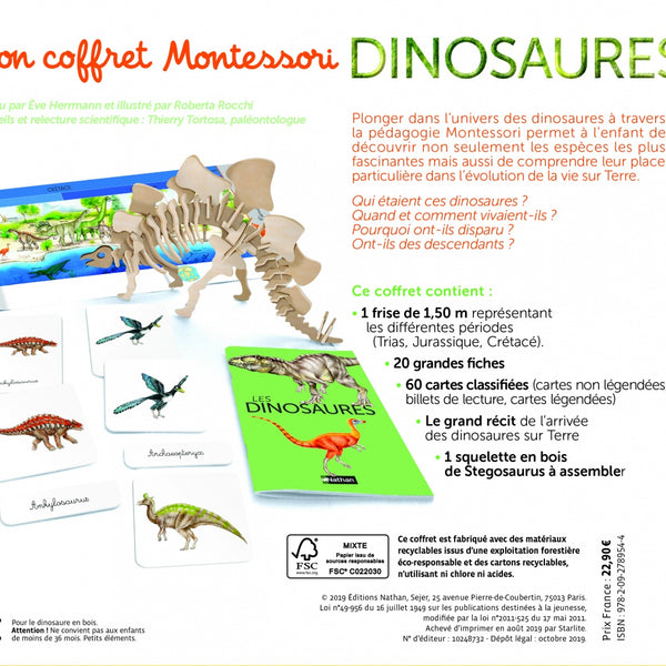 Nathan - Mon coffret Montessori Dinosaures