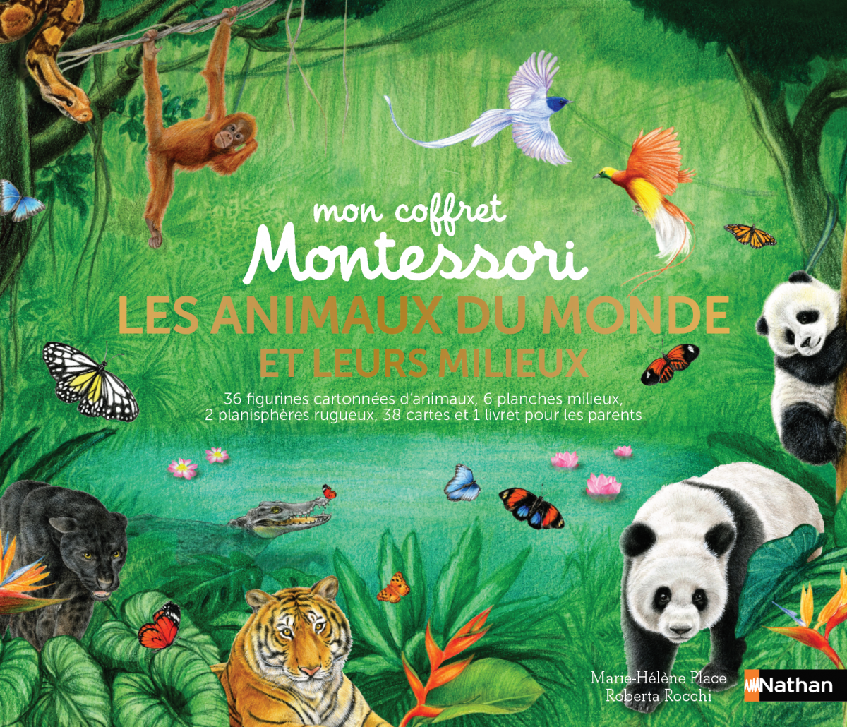 Nathan - Mon coffret Montessori Les animaux du monde et leurs milieux