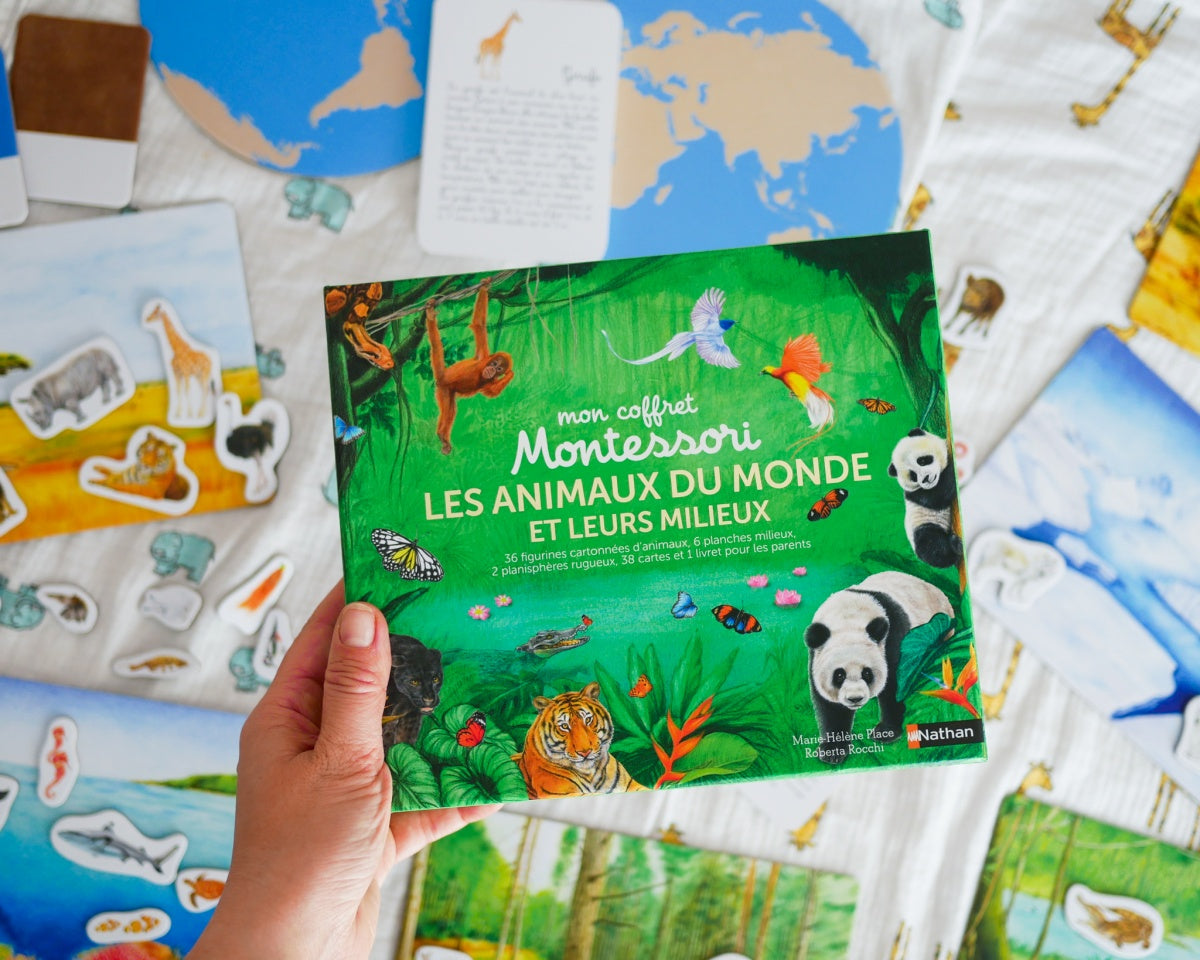 Nathan - Mon coffret Montessori Les animaux du monde et leurs milieux