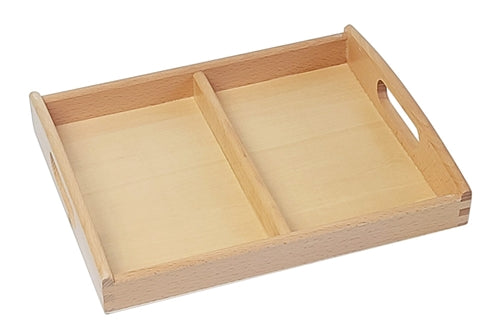Plateau avec poignées et 2 compartiments