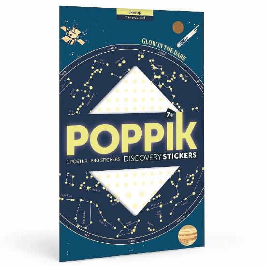 Poppik - Discovery Stickers Carte étoiles phosphorescente
