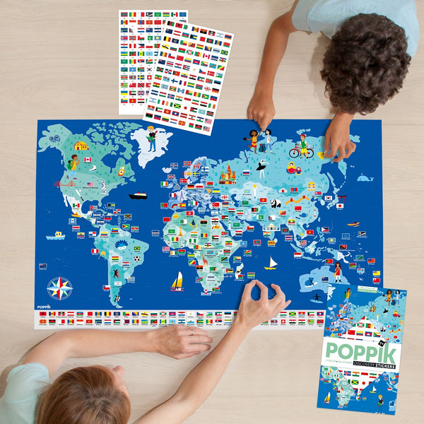 Poppik - Discovery Stickers Drapeaux du monde
