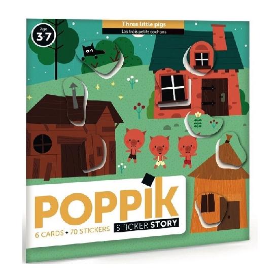 Poppik - Sticker Story 3 Petits cochons