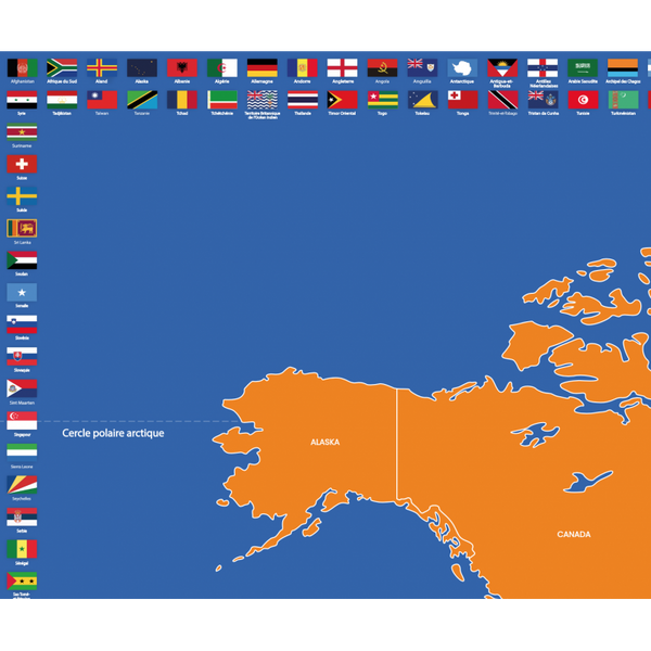 Yahil éditions - Mini Planisphère Montessori Pays & Drapeaux