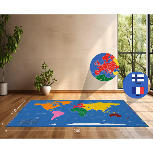Yahil éditions - Planisphère Montessori Pays & Drapeaux XXL