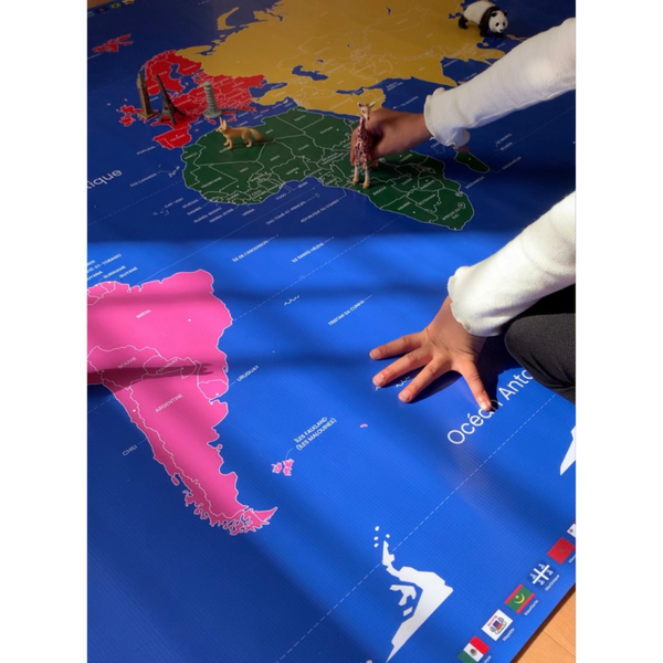 Yahil éditions - Planisphère Montessori Pays & Drapeaux XXL